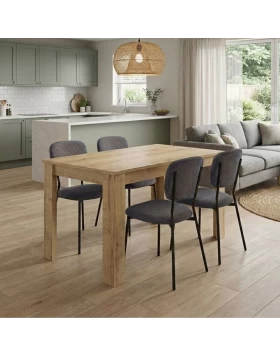 Dining room set 5pcs Darlen - Kevin Megapap sapphire oak color - grey 125x72x74cm.