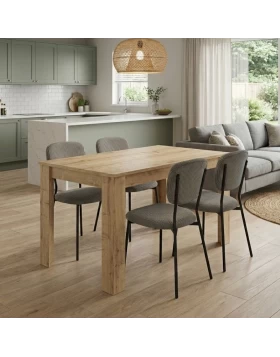 Σετ τραπεζαρία 5τμχ Darlen - Kevin Megapap χρώμα sapphire oak - λαδί 125x72x74εκ.