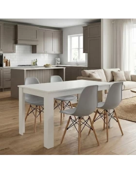 Dining room set 5pcs Darlen - Nova Megapap white color - grey 125x72x74cm.