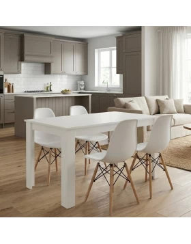 Dining room set 5pcs Darlen - Nova Megapap white color 125x72x74cm.