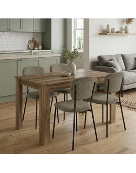 Dining room set 5pcs Darlen - Kevin Megapap walnut color - olive 125x72x74cm.