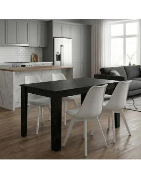 Dining room set 5pcs Darlen - Viva Megapap sencron black color - white 125x72x74cm.