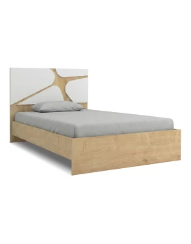 Bergamo Megapap melamine bed in oak color 120x200cm.