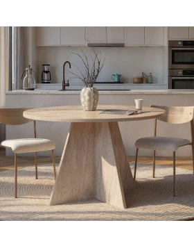 Virela Megapap melamine dining table in travertine color Ø120x75cm.
