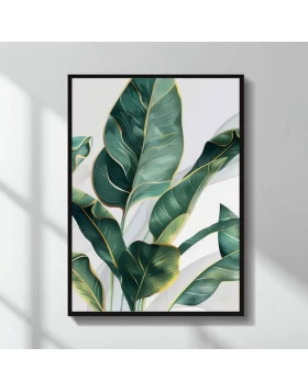Botanical Leaves Megapap painting in MDF frame 50x70cm.
