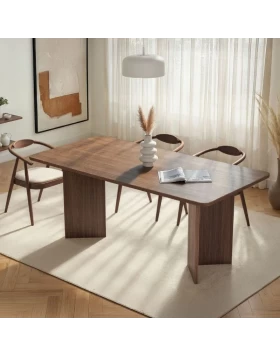 Linza Megapap melamine dining table in walnut color 180x90x75cm.
