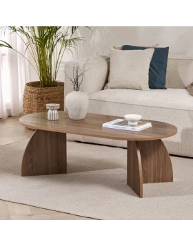 Melina Megapap melamine coffee table in walnut color 120x60x40cm.