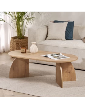 Melina Megapap melamine coffee table in sapphire oak color 120x60x40cm.