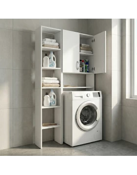 Έπιπλο πλυντηρίου Make Megapap χρώμα λευκό 96x20x180εκ.
