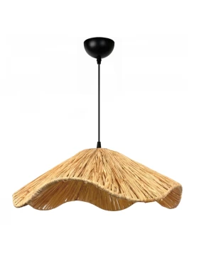 Miro Megapap E27 wicker ceiling lamp in natural color Ø50x100cm.