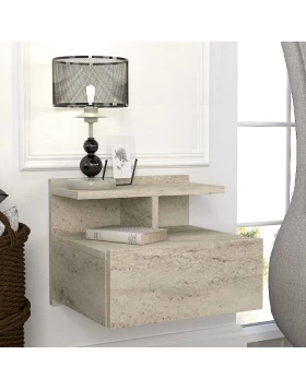 Mislina Megapap melamine wall nightstand in travertine color 40x33,2x32cm.