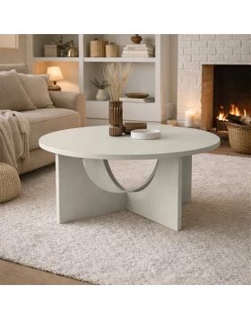 Lemmar Megapap melamine coffee table in sandstone color Ø75x36.8cm.