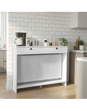 Opelya Megapap melamine dresser - Radiator cover color white 130x31.4x100cm.