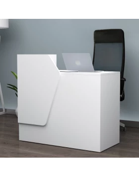 Merlin Megapap melamine reception desk in white color 110x50x101.8cm.