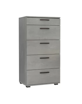 Helia Megapap melamine dresser in concrete grey color 60x44x108cm.