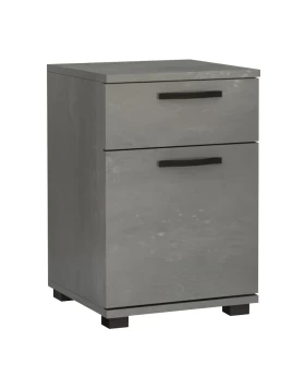 Veto Megapap melamine night stand in concrete grey color 40x39x57cm.