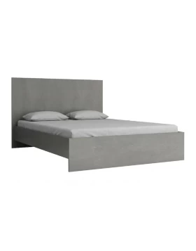 Troy Megapap melamine bed in concrete grey color 140x190cm.