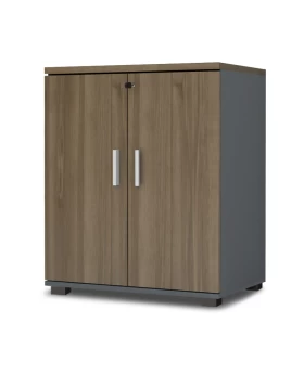 Venturo Megapap melamine office file cabinet in anthracite - walnut color 80x40x80cm.