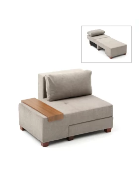 Perenna Megapap fabric single armchair with bed in grey color 116x93x83cm.