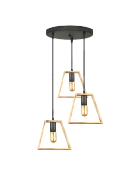 Tekli Megapap wooden ceiling light in natural color 40x30x90cm.