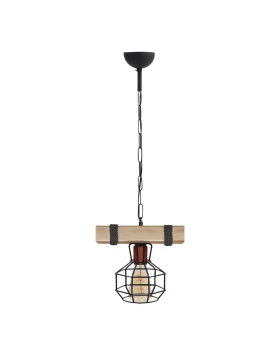 Lumenia Megapap wooden - metallic ceiling light in natural - black color 25x14x80cm.
