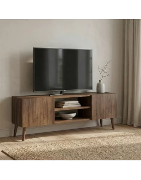 Etna Megapap melamine tv furniture in walnut color 150x30x45cm.