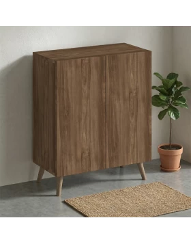 Luce Megapap melamine shoe cabinet in walnut color 70x35x85cm