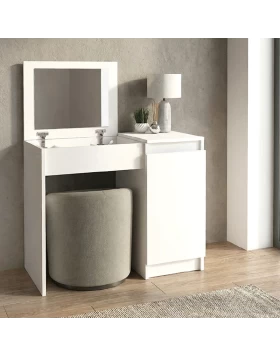 Τουαλέτα με καθρέπτη Huma Megapap χρώμα λευκό 90x45x118,2εκ.