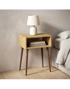 Gola Megapap melamine bedside table in sapphire oak color 45x30x58cm.