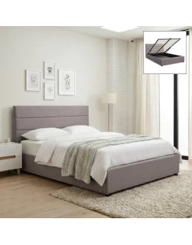 Olmo Megapap velvet bed with storage space in grey color 160x200cm.