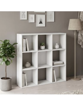Cube Megapap melamine bookcase in white color 90x30x90cm.