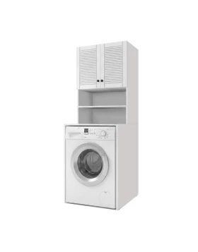 Femur Megapap melamine laundry machine cabinet in white color 66x55x180cm.