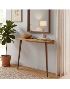 Κονσόλα επιτοίχια Moca Megapap χρώμα sapphire oak 60x22x77εκ.