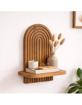 Artwill Megapap MDF wall shelf in oak 26x13x35cm.