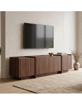 Έπιπλο τηλεόρασης Dorma Megapap χρώμα καρυδί 180x35x46,2εκ.