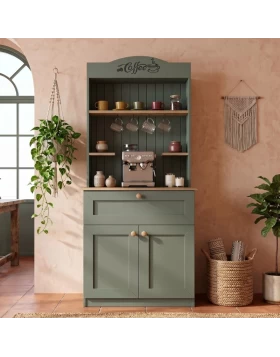 Lucas Megapap melamine kitchen furniture in green - oak color 99x42x180cm.