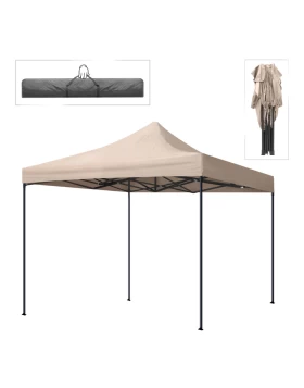 Bari Megapap folding gazebo, metal frame - waterproof fabric 420D, sand color, 3x3x3,10m.