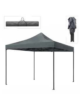 Bari Megapap folding gazebo, metal frame - waterproof fabric 420D, grey color, 3x3x3,10m.
