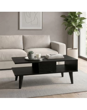 Τραπεζάκι σαλονιού Andros Megapap χρώμα sencron black 90x54x39,6εκ.