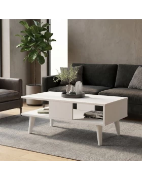 Andros Megapap melamine coffee table in white color 90x54x39,6cm.