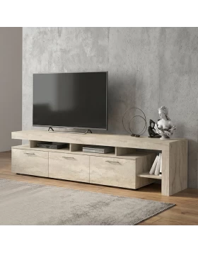 Έπιπλο τηλεόρασης Acnes Megapap χρώμα travertine 220x40x52εκ.