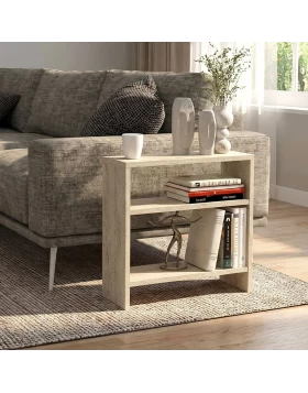 Silvanus Megapap melamine side table in travertine color 51x17,5x49cm.