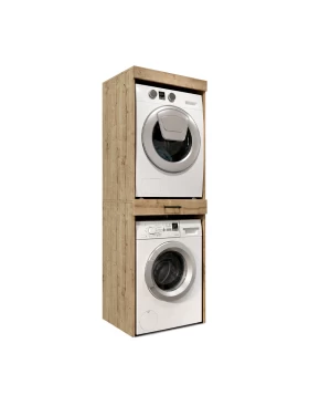 Fika Megapap melamine washing machine and draywer cabinet in sapphire oak color 67x61.8x198.5cm.