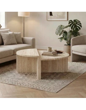 Aloeva Megapap melamine coffee table in travertine color Ø90x37cm.