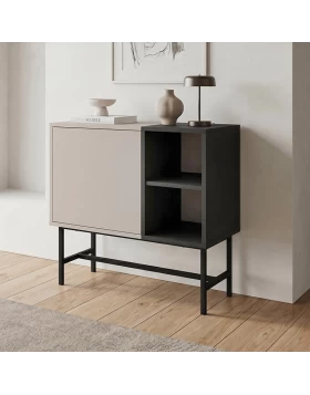Μπουφές Mona Megapap χρώμα sandstone - black wood 81x40x80εκ.