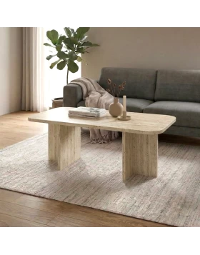 Hillary Megapap melamine coffee table in travertine color 100x60x41.8cm.