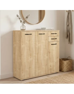 Infinity Megapap melamine shoe cabinet in oak color 108x35x108cm.