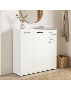 Infinity Megapap melamine shoe cabinet in white color 108x35x108cm.