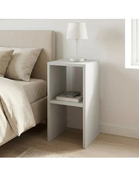 Smile Megapap melamine nightstand - side table in white color 30x30x60cm.