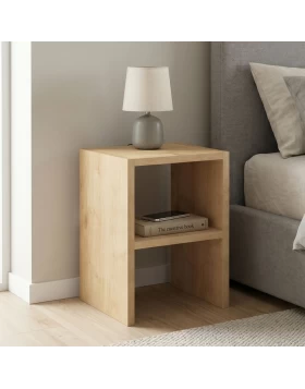 Smile Megapap melamine nightstand - side table in oak color 30x30x40cm.